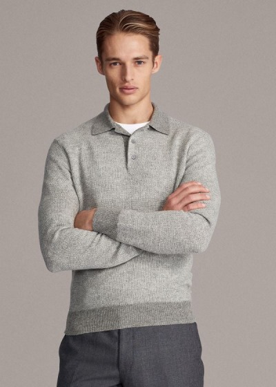 Men's Ralph Lauren Cashmere Polo-Collar Sweater | 092864MLS